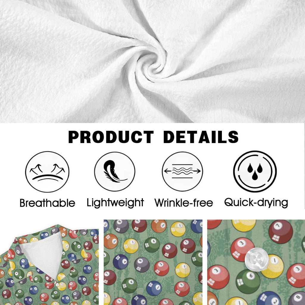 Pool Balls Men's Crinkle Hawaiian Shirt