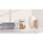 Cat Seriously? - White 10oz Porcelain Slim Mug Porcelain Mug animal Globally Fulfilled