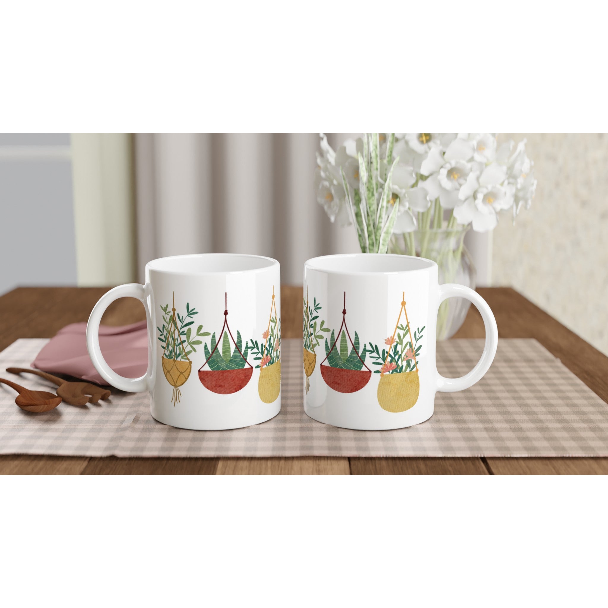 Hanging Plants - White 11oz Ceramic Mug White 11oz Mug Globally Fulfilled Plants