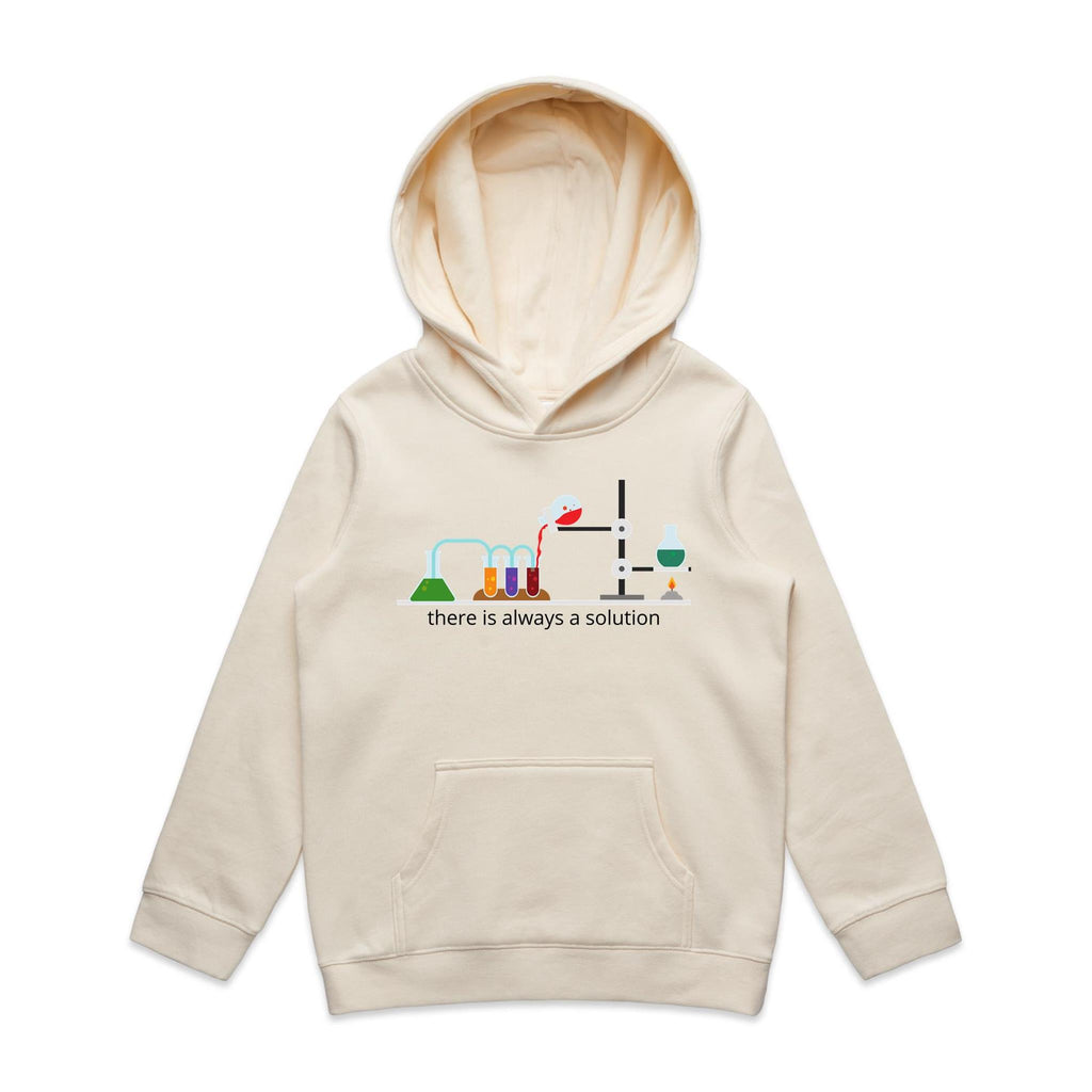 There Is Always A Solution, Science - Kids Hoodie Ecru Kids Hoodie Printed In Australia