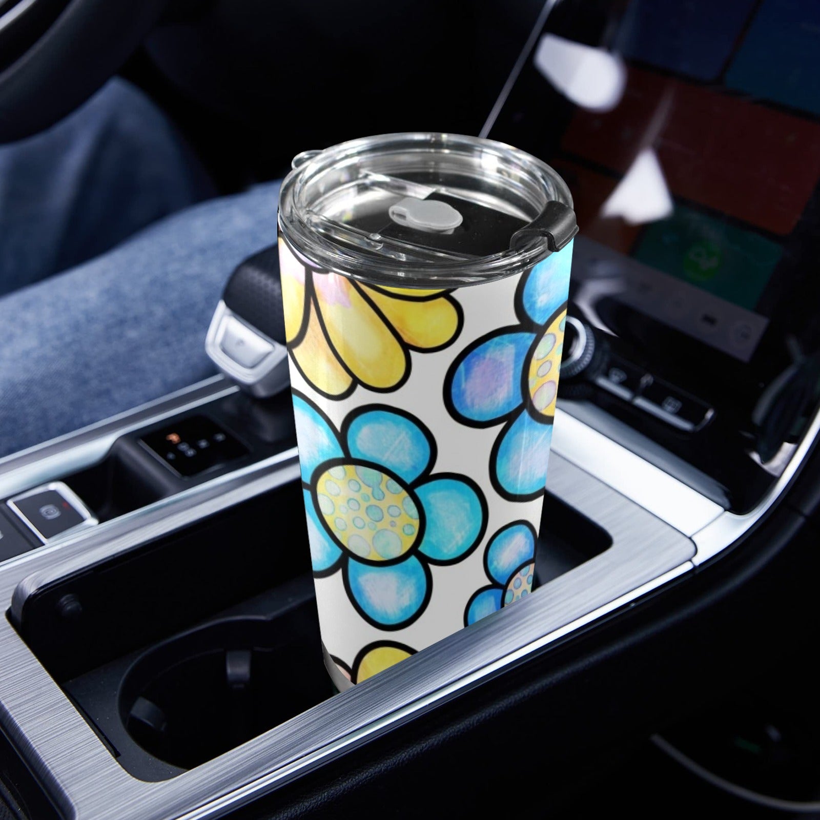 Simple Flowers - 20oz Mobile Tumbler with Lid (Black Lock)