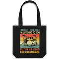 In My Head I'm Drumming Canvas Tote Bag Default Title Tote Bag Music Printed In Australia
