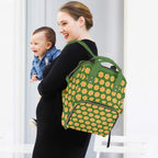 Yellow Flowers On Green Multi-Function Backpack, Nappy / Diaper Bag Multi-function Backpack, Nappy / Diaper Bag Plants Printed Offshore
