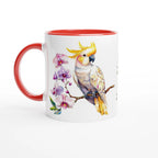 Personalise - Cockatoo, Australian Birds - White 11oz Ceramic Mug with Colour Inside Ceramic Red Personalised 11oz Mug animal Globally Fulfilled