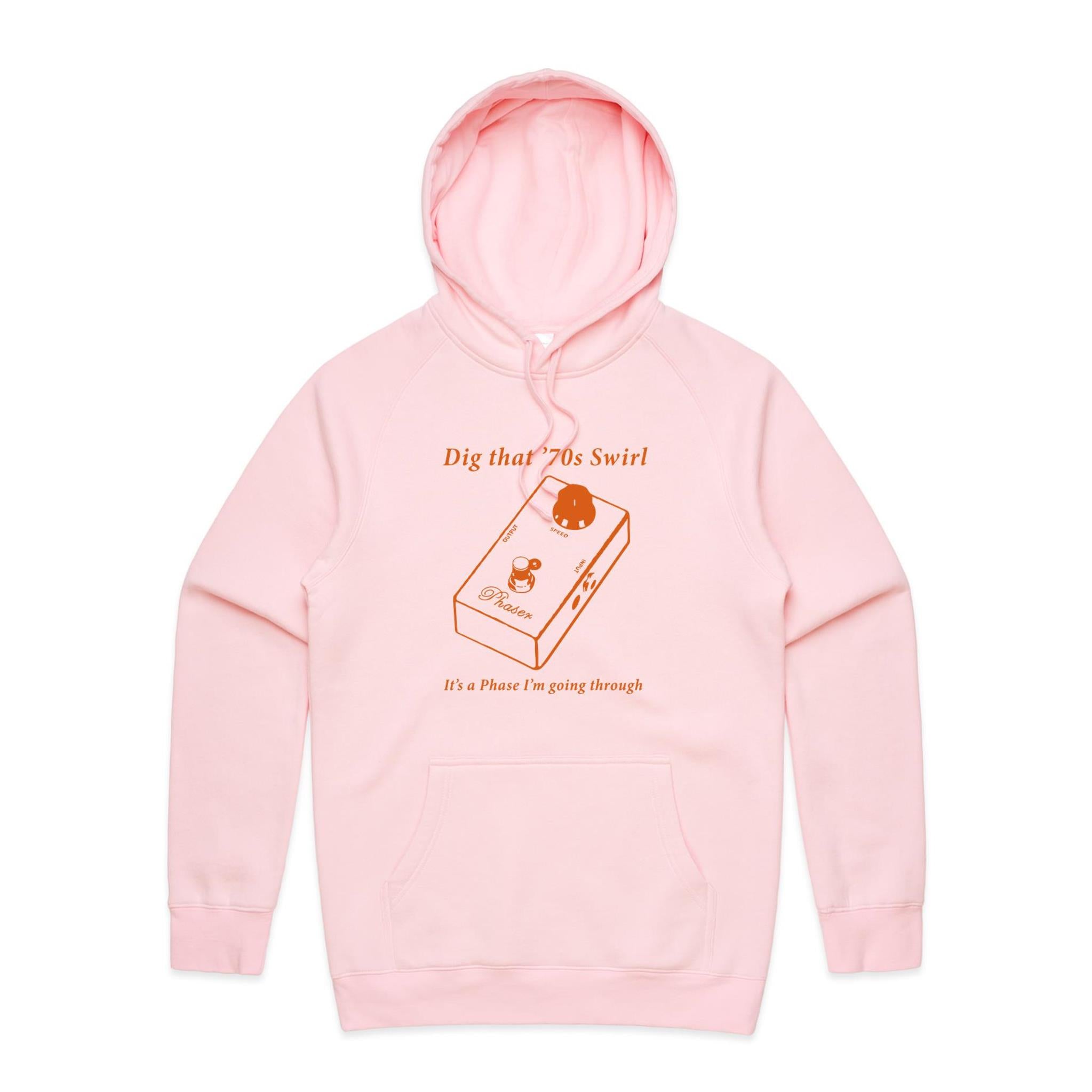 Guitar Pedal - Mens Hoodie Pink Mens Hoodie Music Printed In Australia