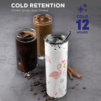 Pink Flamingos 20oz Tall Skinny Tumbler with Lid and Straw