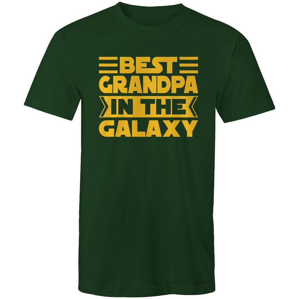Best Grandpa In The Galaxy - Mens T-Shirt Forest Green Mens T-shirt Dad Printed In Australia