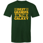 Best Grandpa In The Galaxy - Mens T-Shirt Forest Green Mens T-shirt Dad Printed In Australia