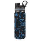 Blue Squiggle - Insulated Water Bottle with Dual-Use Lid (18oz) One Size Insulated Water Bottle with Dual-Use Lid (18oz) Printed Offshore