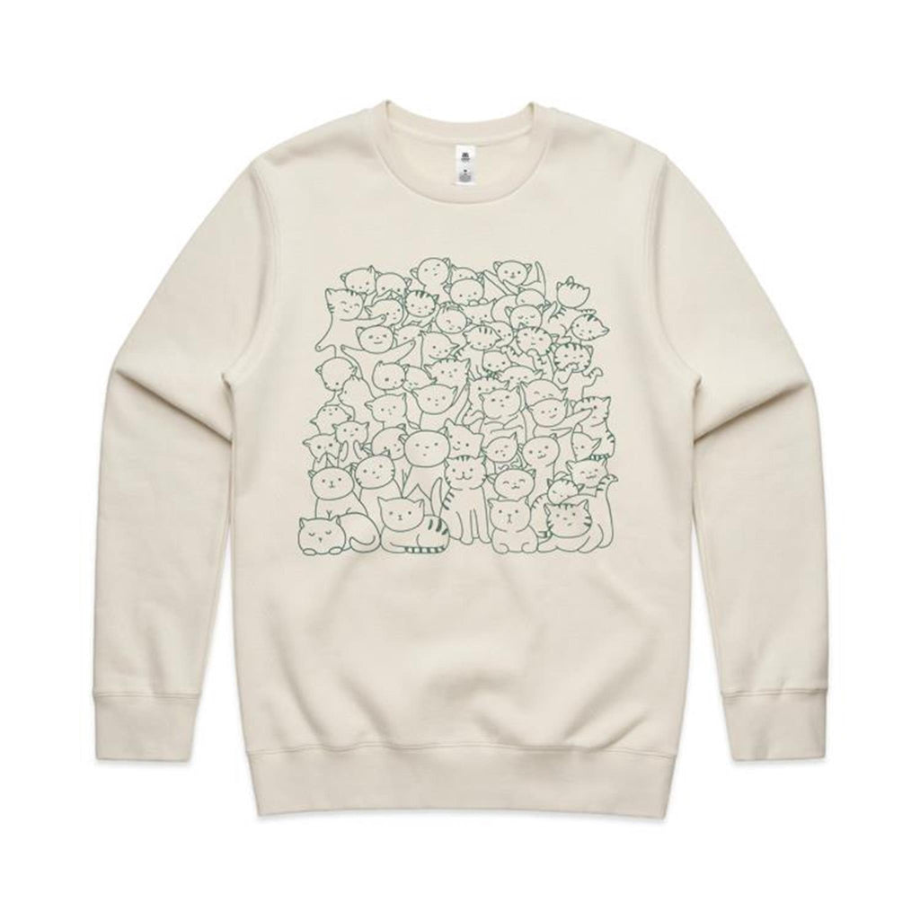 Lots And Lots Of Cats AS Colour Stencil Crew Sweatshirt