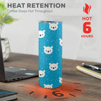 Bears On Blue - 20oz Tall Skinny Tumbler with Lid and Straw