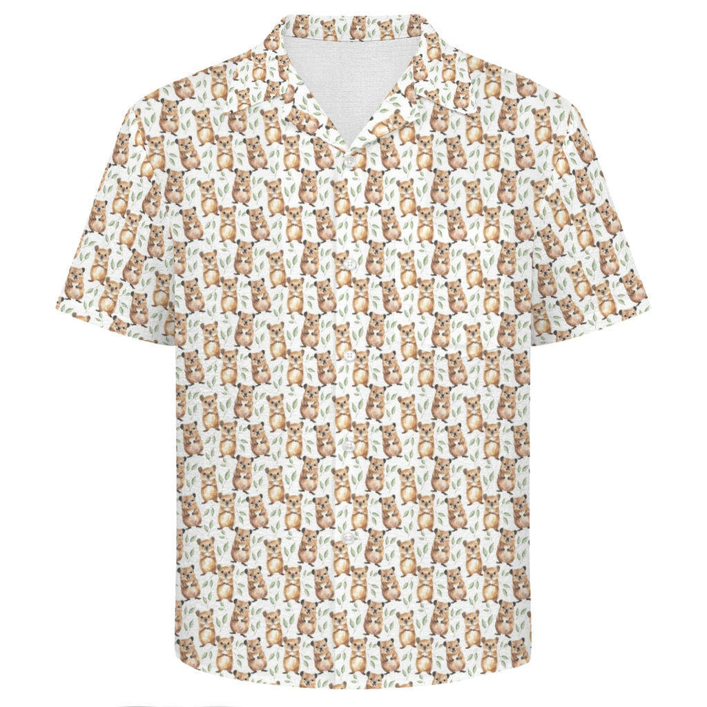 Quokkas Men's Crinkle Hawaiian Shirt