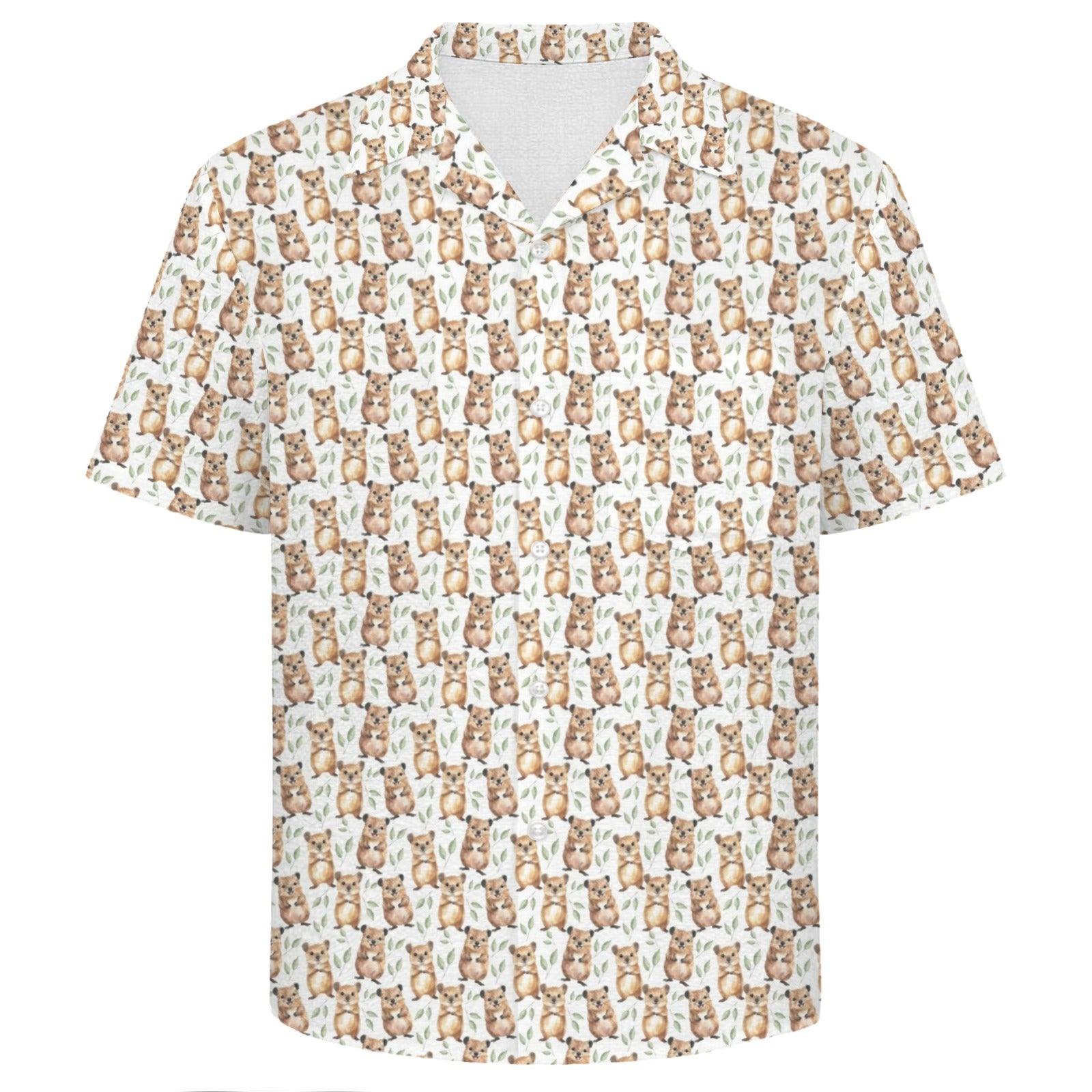 Quokkas Men's Crinkle Hawaiian Shirt