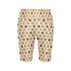 Round Pizzas On White Women's Bike Shorts With Side Pockets