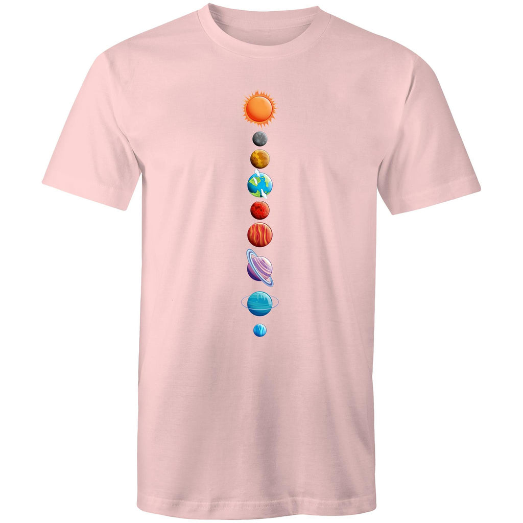 Our Solar System - Mens T-Shirt Pink Mens T-shirt Printed In Australia Space