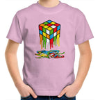 Melting Game Cube - Kids Youth T-shirt Pink Kids Youth T-shirt Games