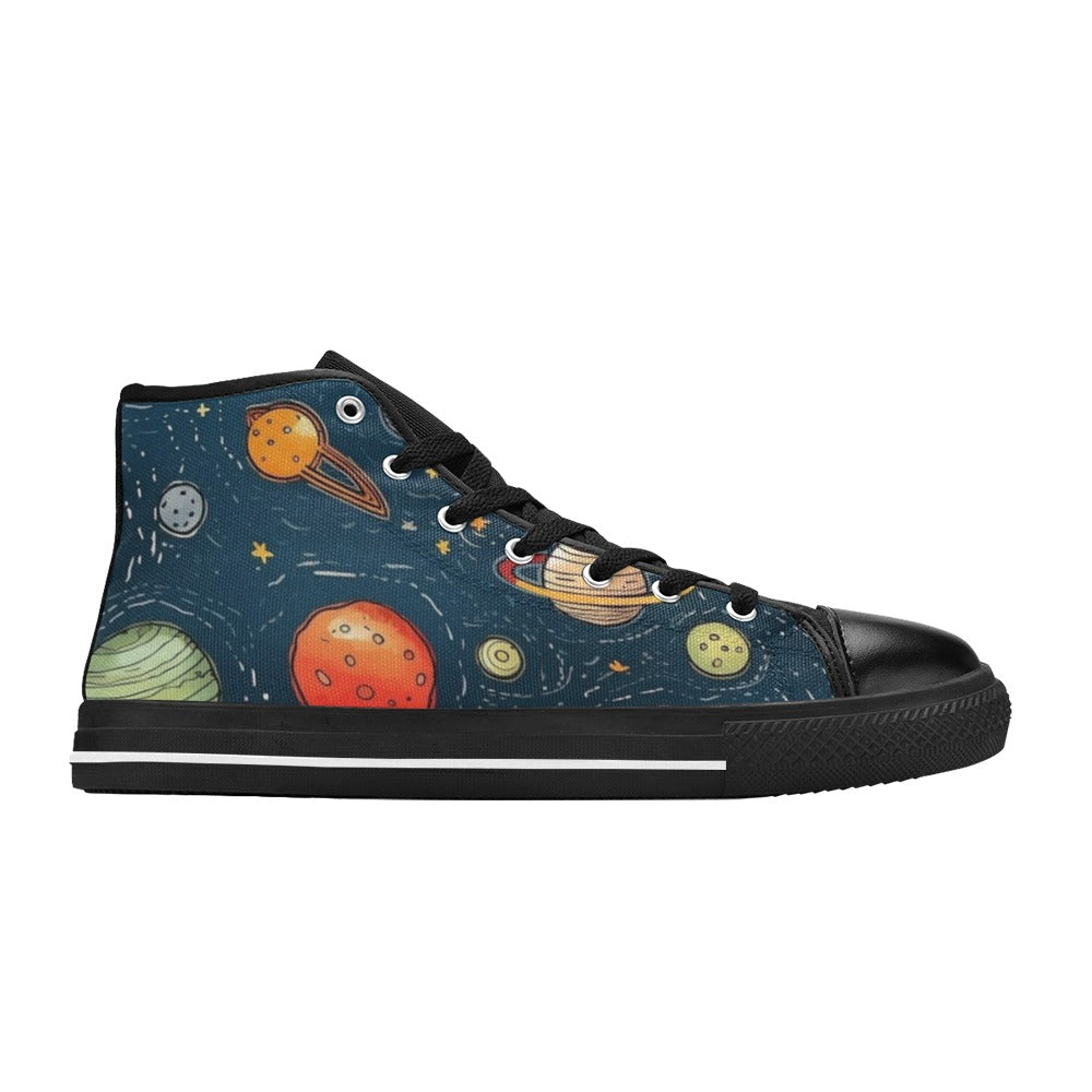 Galaxy - Men's High Top Canvas Shoes