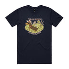 Dachshund, I've Got Friends In Low Places Men's AS Colour T-shirt Navy Mens T-shirt animal Printed In Australia