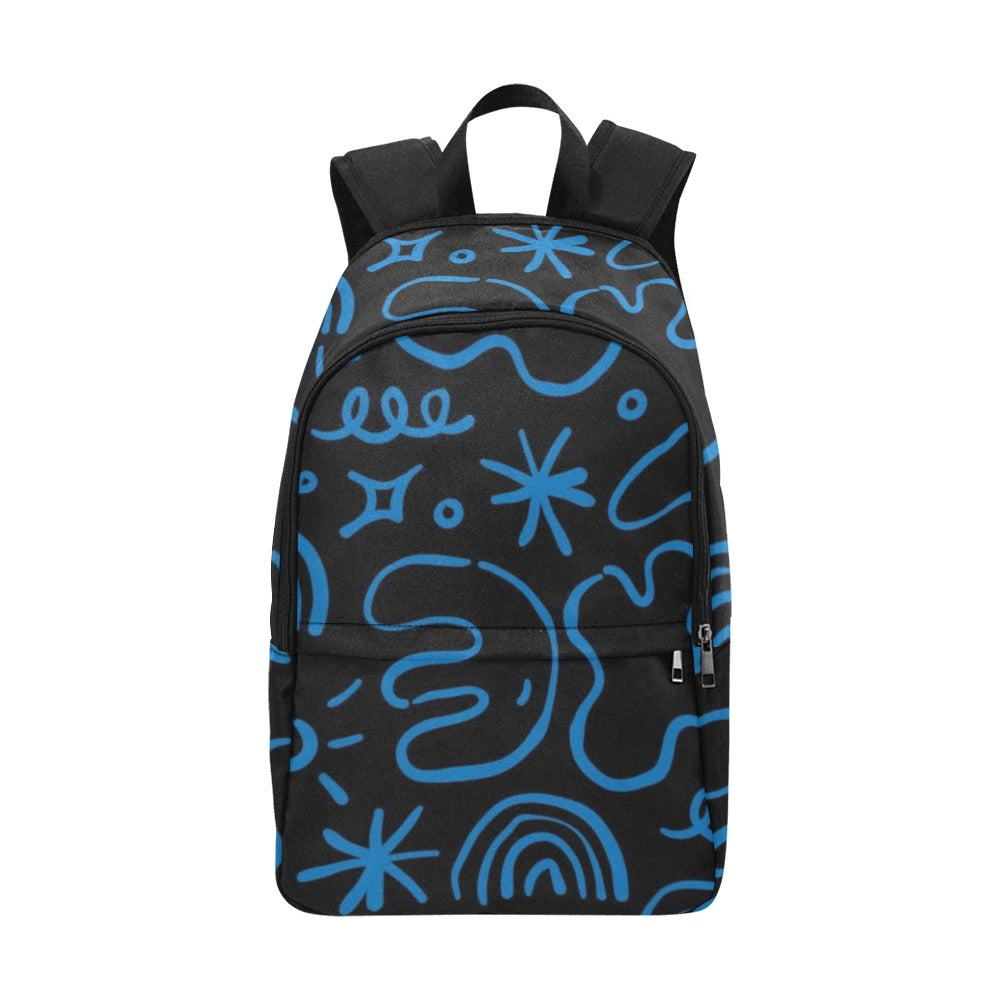 Blue Squiggle - Fabric Backpack
