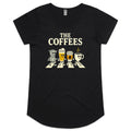 The Coffees, Crossing Road Women's AS Colour Scoop Neck T-Shirt Black Womens Scoop Neck T-shirt Coffee Music Printed In Australia