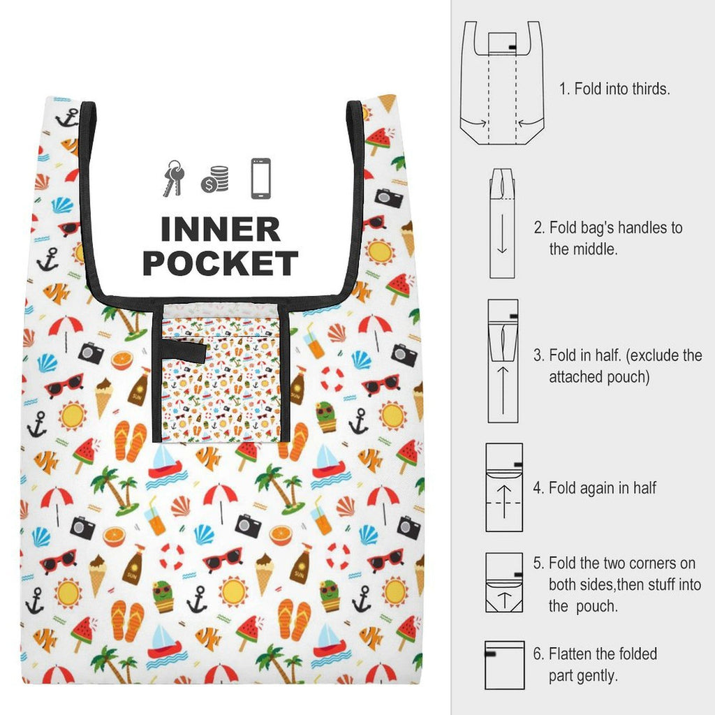 Beach Time Foldable Shopping Bag