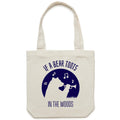 If A Bear Toots In The Woods, Trumpet Player Canvas Tote Bag Cream One Size Tote Bag Printed In Australia