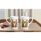 Where Is My Coffee, Cranky Cats - White 10oz Porcelain Slim Mug Porcelain Mug animal Coffee Globally Fulfilled