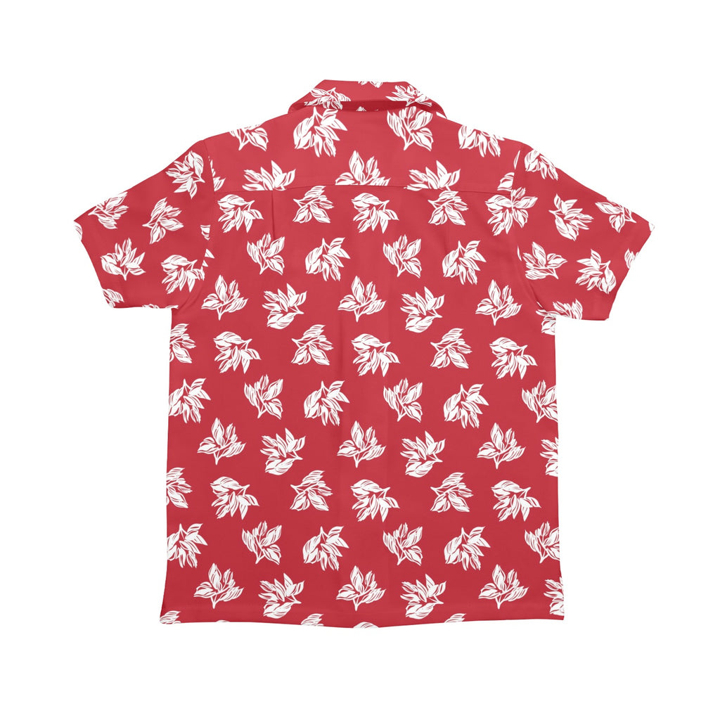 Red Retro Foliage, Hawaiian Flower - Senior Kids Hawaiian Shirt