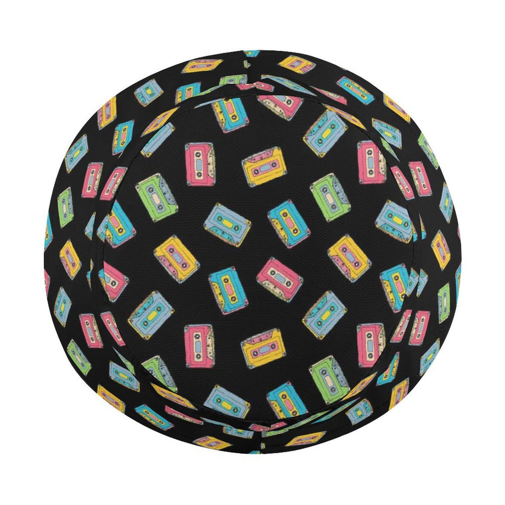 Colourful Cassette Tapes Kids Bucket Hat Kids Bucket Hat Music Printed Offshore Retro