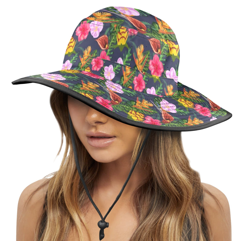Tropical Floral Wide Brim Bucket Hat Wide Brim Bucket Hat Plants Printed Offshore
