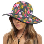 Tropical Floral Wide Brim Bucket Hat Wide Brim Bucket Hat Plants Printed Offshore