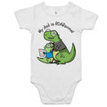 My Dad Is Roarsome, Dinosaur - Baby Bodysuit White Baby Bodysuit Printed In Australia