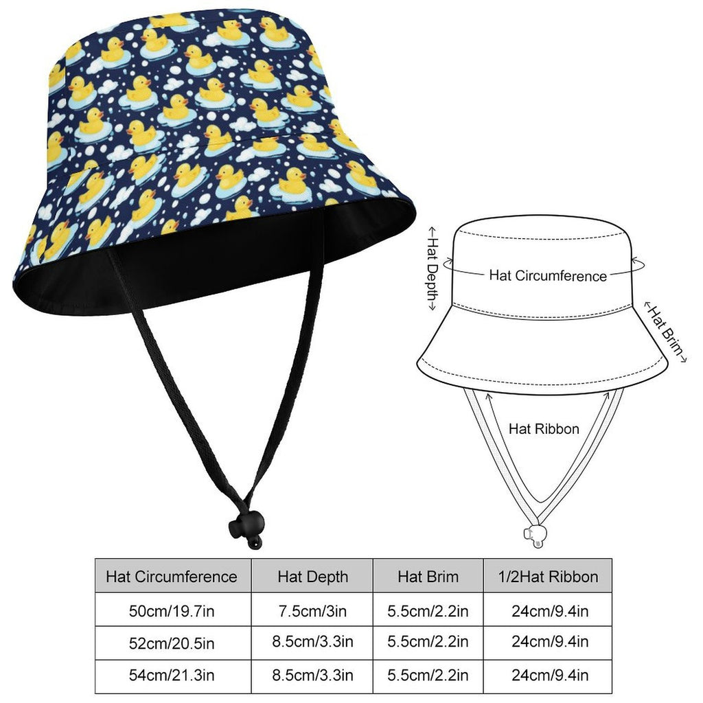 Rubber Ducks On Dark Kids' Bucket Hat