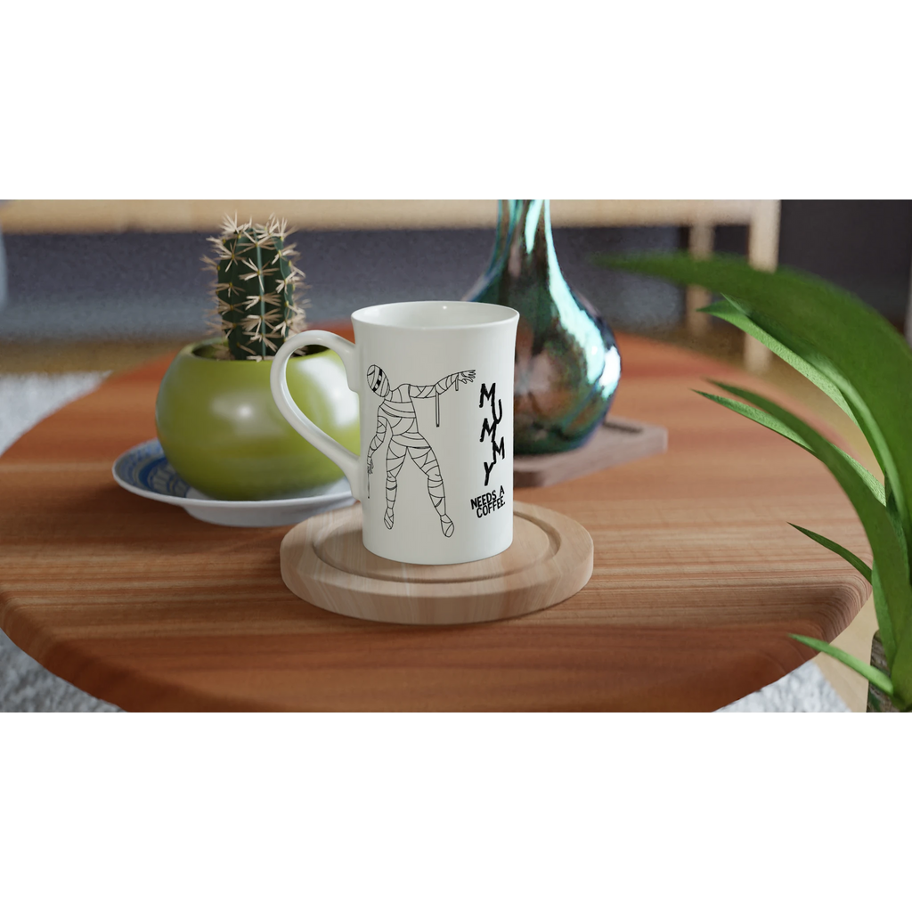 Personalised Mummy Needs A Coffee White 10oz Porcelain Slim Mug Personalised Porcelain Mug Globally Fulfilled Mum