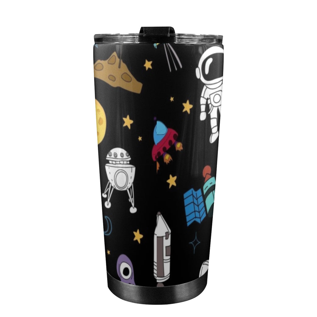 Kids Space - 20oz Mobile Tumbler with Lid (Black Lock) 20oz Travel Mug Printed Offshore Space