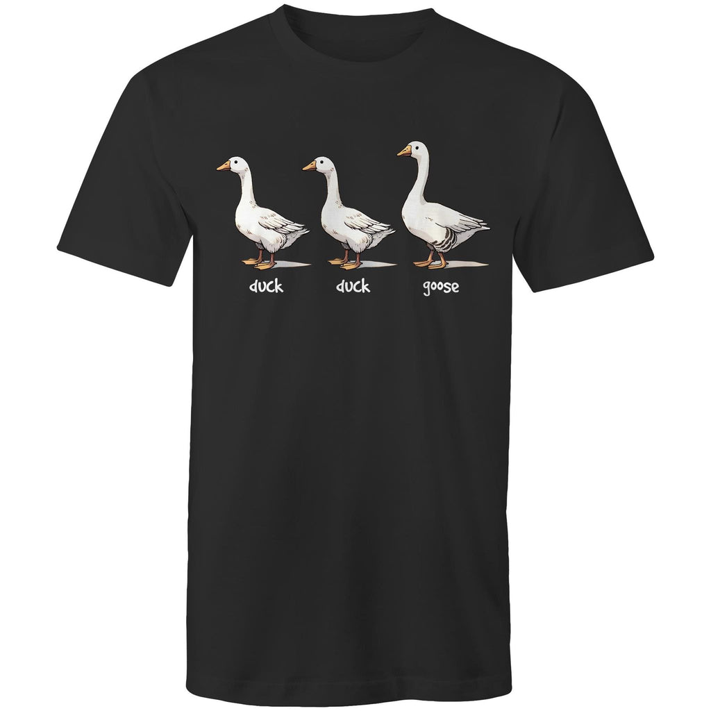 Duck Duck Goose - Mens T-Shirt Black Mens T-shirt animal Games Printed In Australia