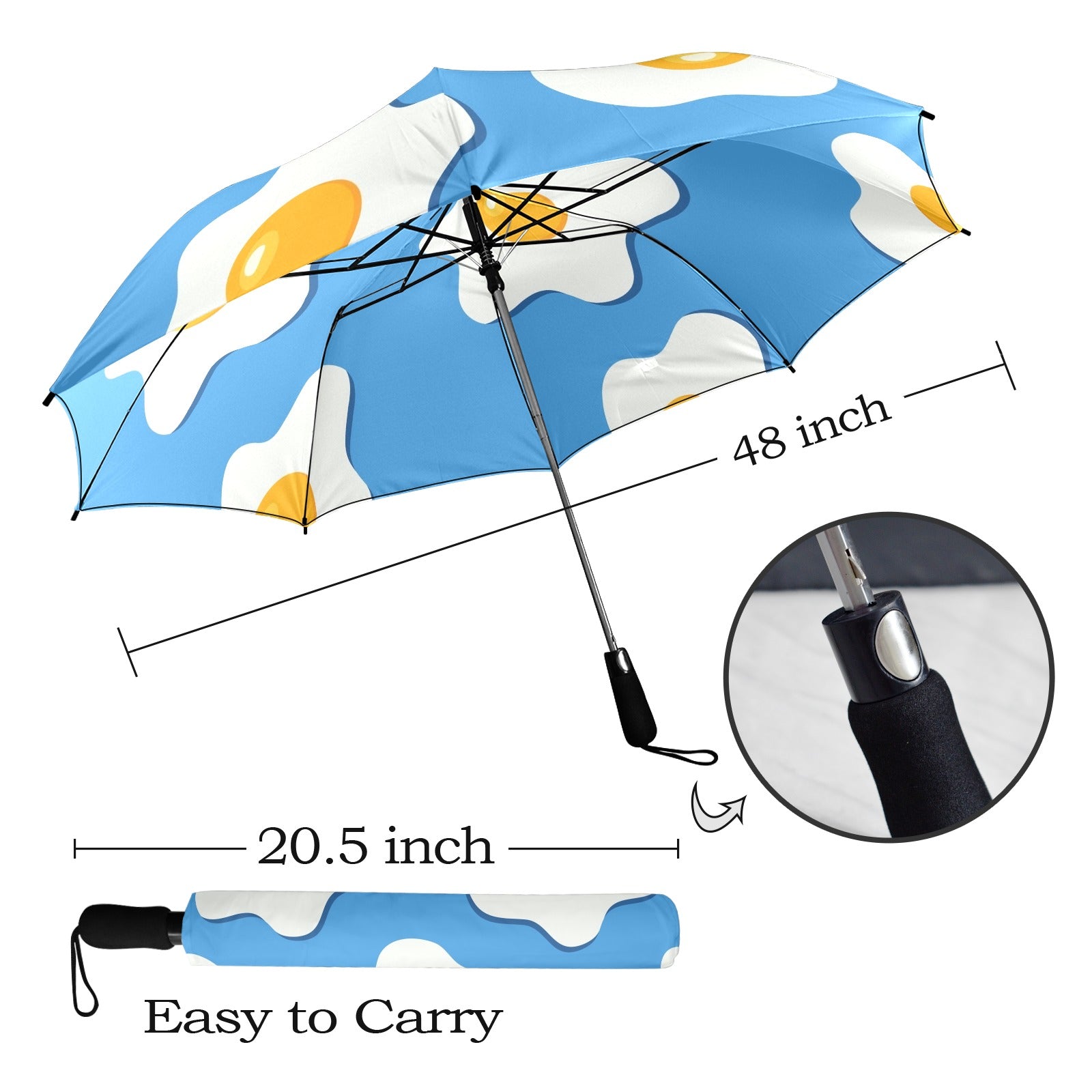 Fried Eggs - Semi-Automatic Foldable Umbrella (Model U12) Semi-Automatic Foldable Umbrella (U12)