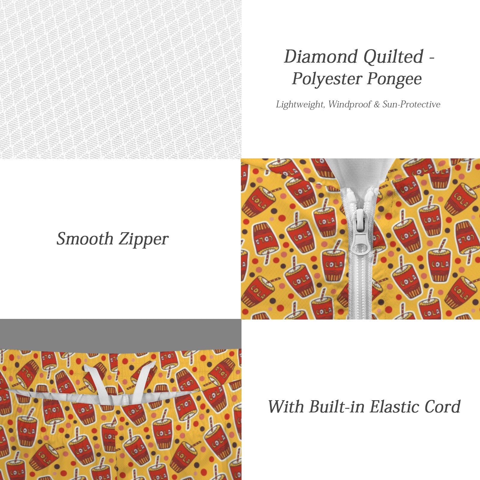 Cola Men's Lightweight Sun Hoodie & Shorts Set Men's Lightweight Sun Hoodie & Shorts Food Printed Offshore