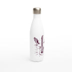 Let's Rock - White 17oz Stainless Steel Water Bottle White Water Bottle Globally Fulfilled Music