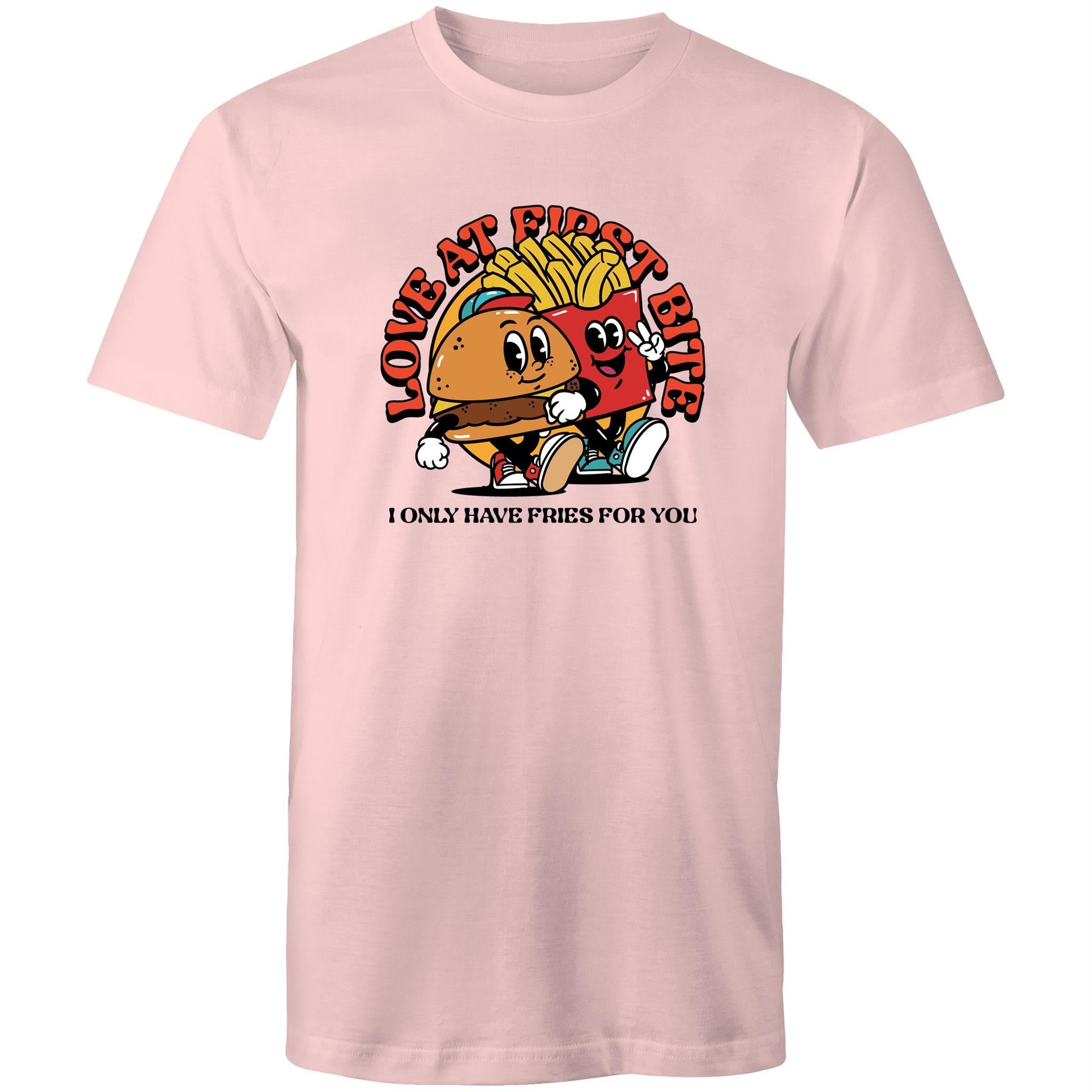 Love At First Bite - Mens T-Shirt Pink Mens T-shirt Food Printed In Australia