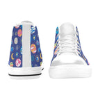 Planets On Blue Men's High Top Canvas Shoes Men's Classic High Top Canvas Shoes Printed Offshore Space