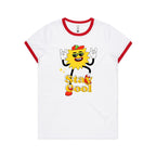 Stay Cool - Women's Ringer Tee White Red Womens Ringer T-shirt Printed In Australia