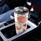 Lovely Birds - 20oz Mobile Tumbler with Lid (Black Lock) 20oz Travel Mug animal Printed Offshore