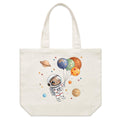 Balloon Planets, Astronaut Shoulder Canvas Tote Bag Default Title Large Tote Bag Printed In Australia Space
