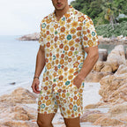 70's Style Floral Men's Hawaiian Shirt & Shorts Set