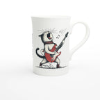 Personalised Cat Playing Guitar White 10oz Porcelain Slim Mug Personalised Porcelain Mug animal Globally Fulfilled Music