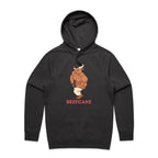 Beefcake, Gym Bull - Mens Hoodie Coal Mens Hoodie animal Fitness Printed In Australia