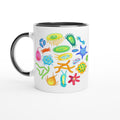Under The Microscope White 11oz Ceramic Mug with Colour Inside Ceramic Black Colour 11oz Mug Globally Fulfilled Science