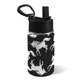 Black And White Unicorn - 12oz Kids Water Bottle with Straw Lid
