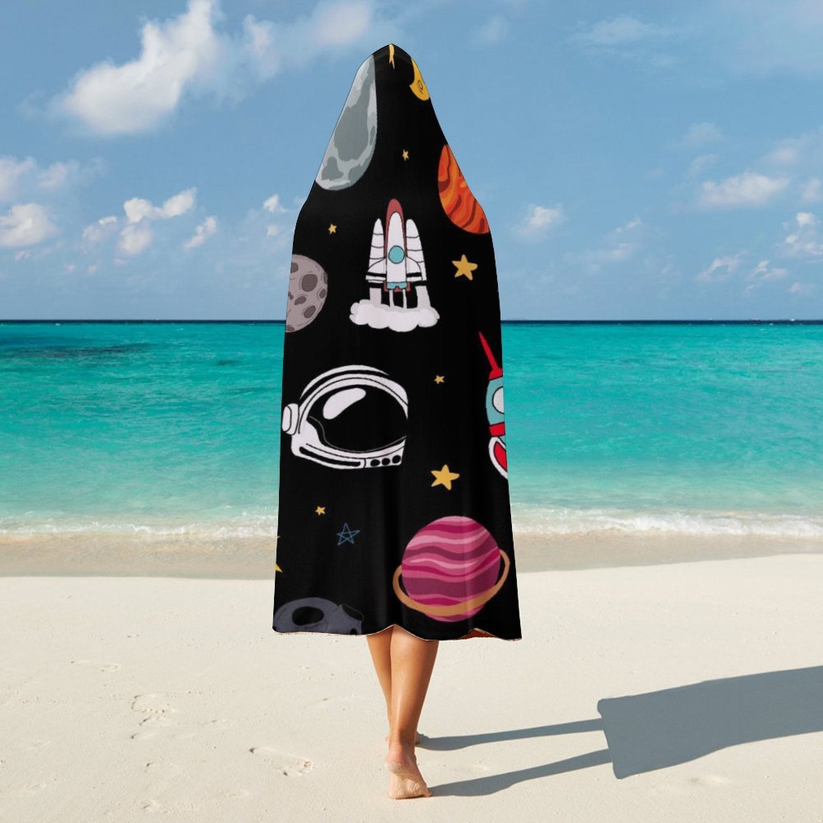 Kids Space Kids Hooded Blanket 100cm x 130cm Kids Hooded Blanket Printed Offshore Space
